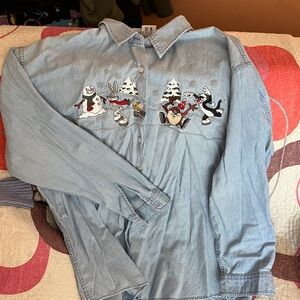 Vintage Looney Tunes Winter Scene Shirt